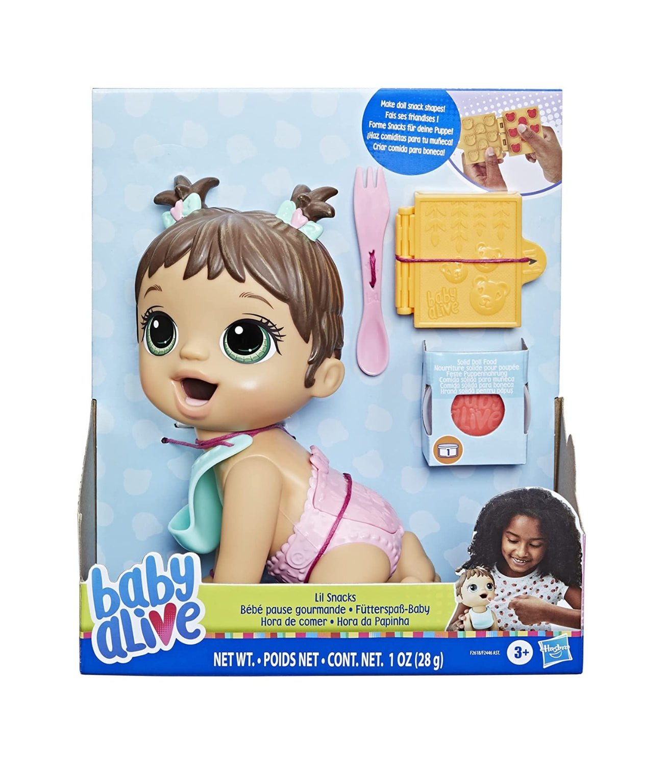 Baby Alive - Hora da Papinha Lil Snacks Morena - Hasbro F2618