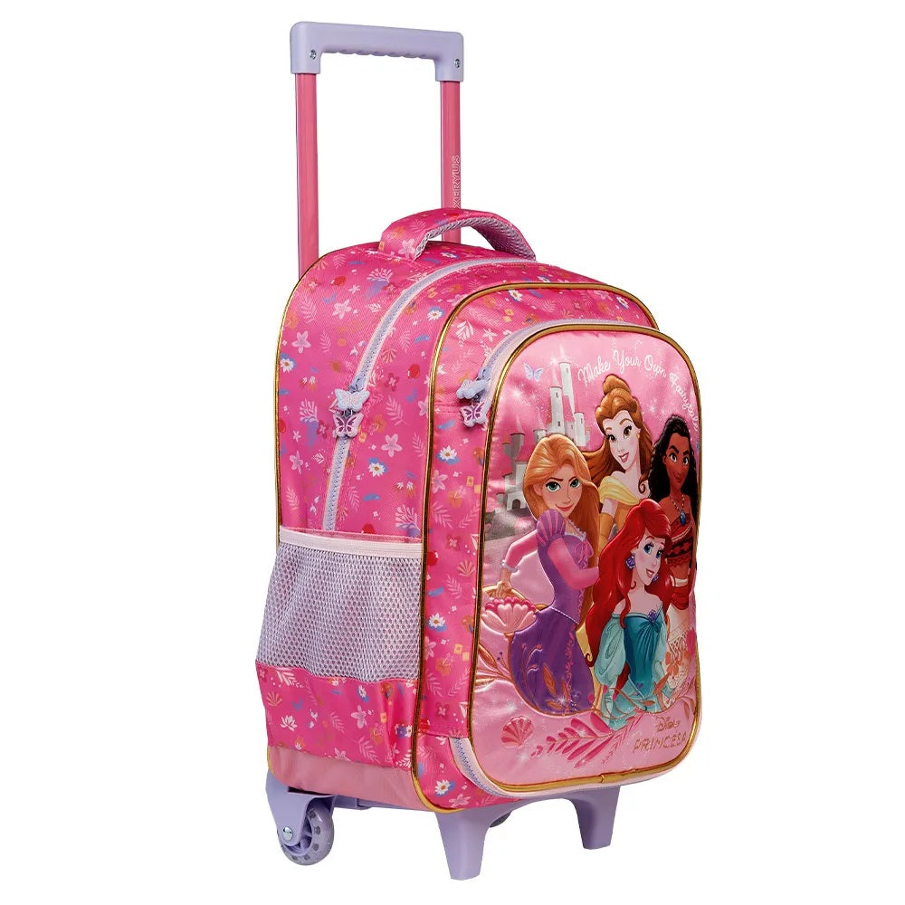 Mochila com rodinhas Princesas Disney – Organização Real com Toque de Encanto!