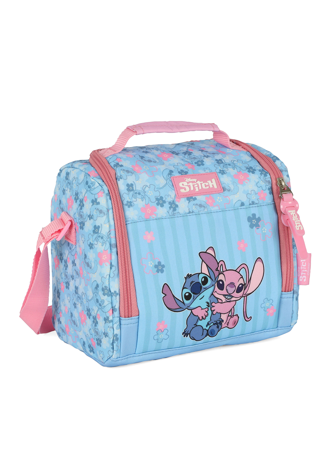Kit Escolar Stitch & Angel Luxcel - Mochila de Rodinha + Lancheira + Estojo