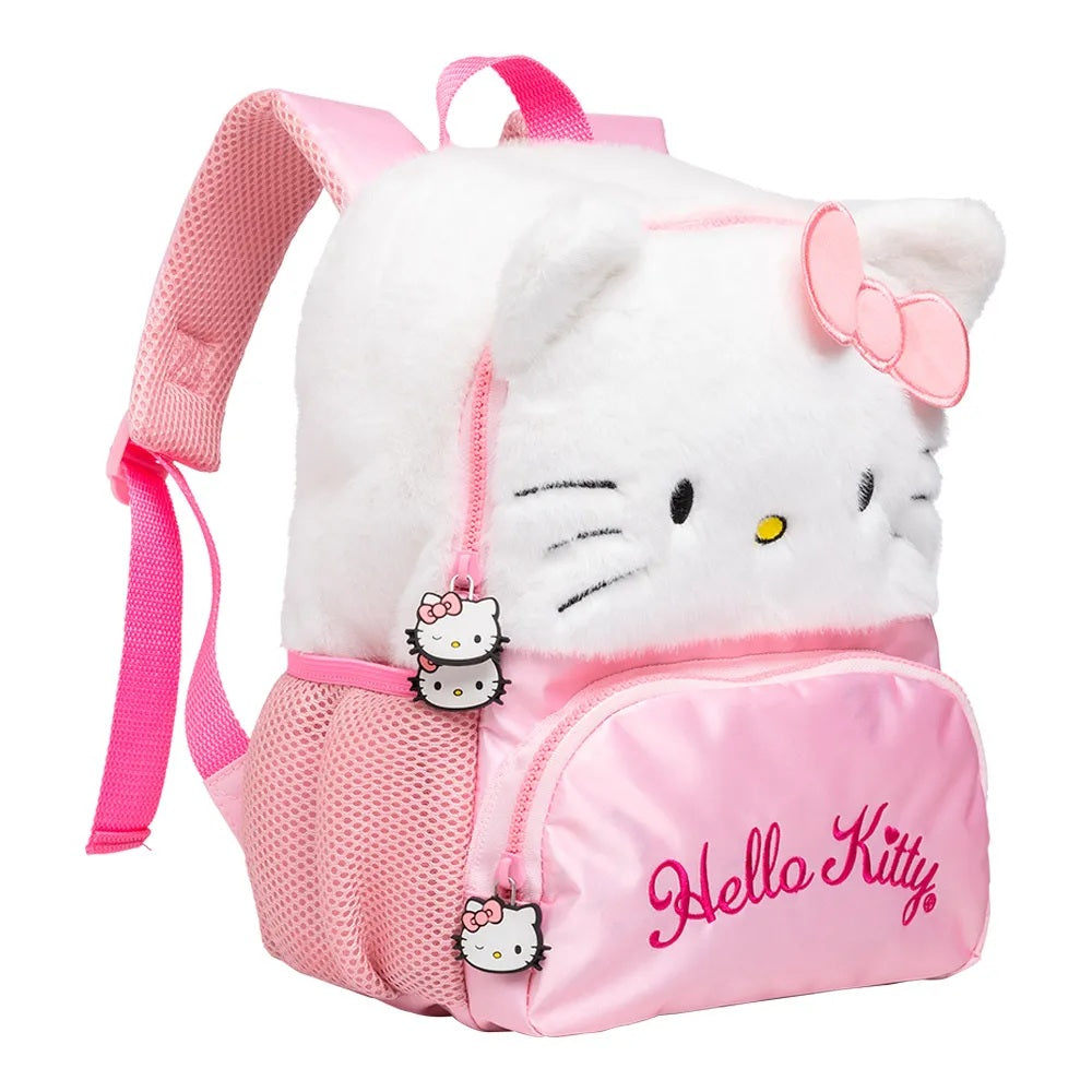Mochila Infantil Hello Kitty de Pelúcia Costas - Xeryus Original / Creche e Passeio