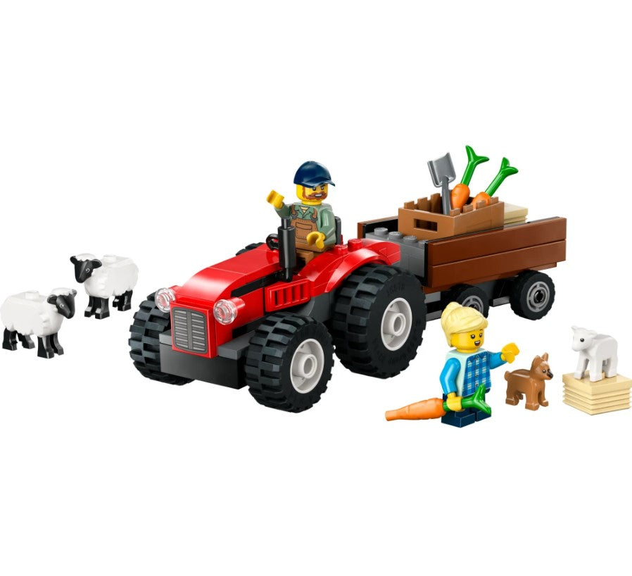 Lego City Trator Agrícola Vermelho com Reboque e Ovelhas 60461