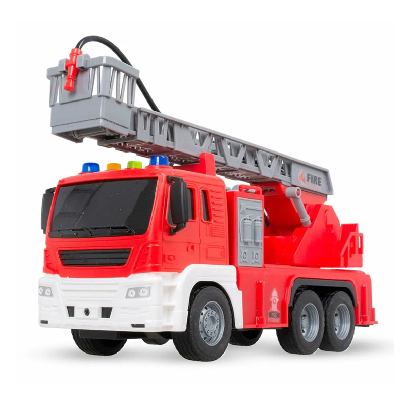 Caminhão Bombeiro Fricção Escada Lança Água - DM Toys