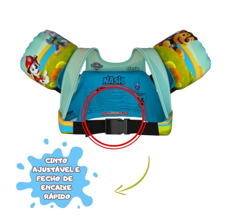 Bóia Infantil Colete Salva Vidas Nash Patrulha Canina