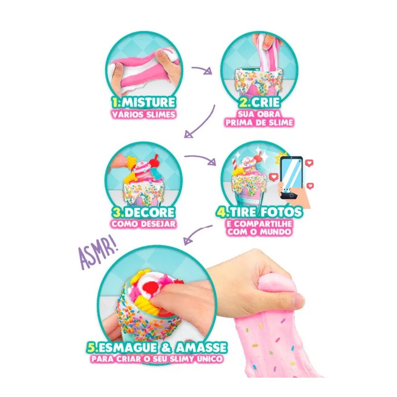 Kit Slime de Milkshake Slimy Sugary Crush - Candide