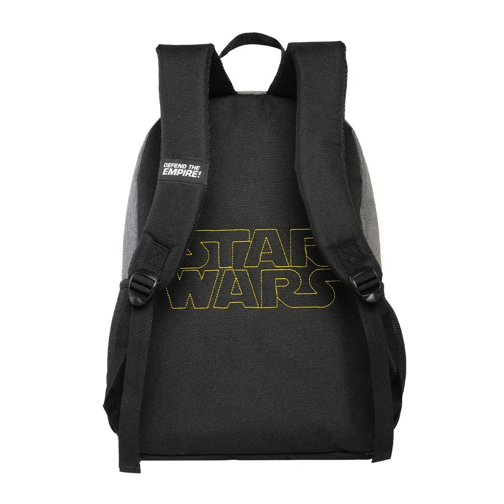 Kit Mochila de Costas G + Estojo Star Wars Xeryus | Cinza Mesclado + Chaveiro Darth Vader | Oficial