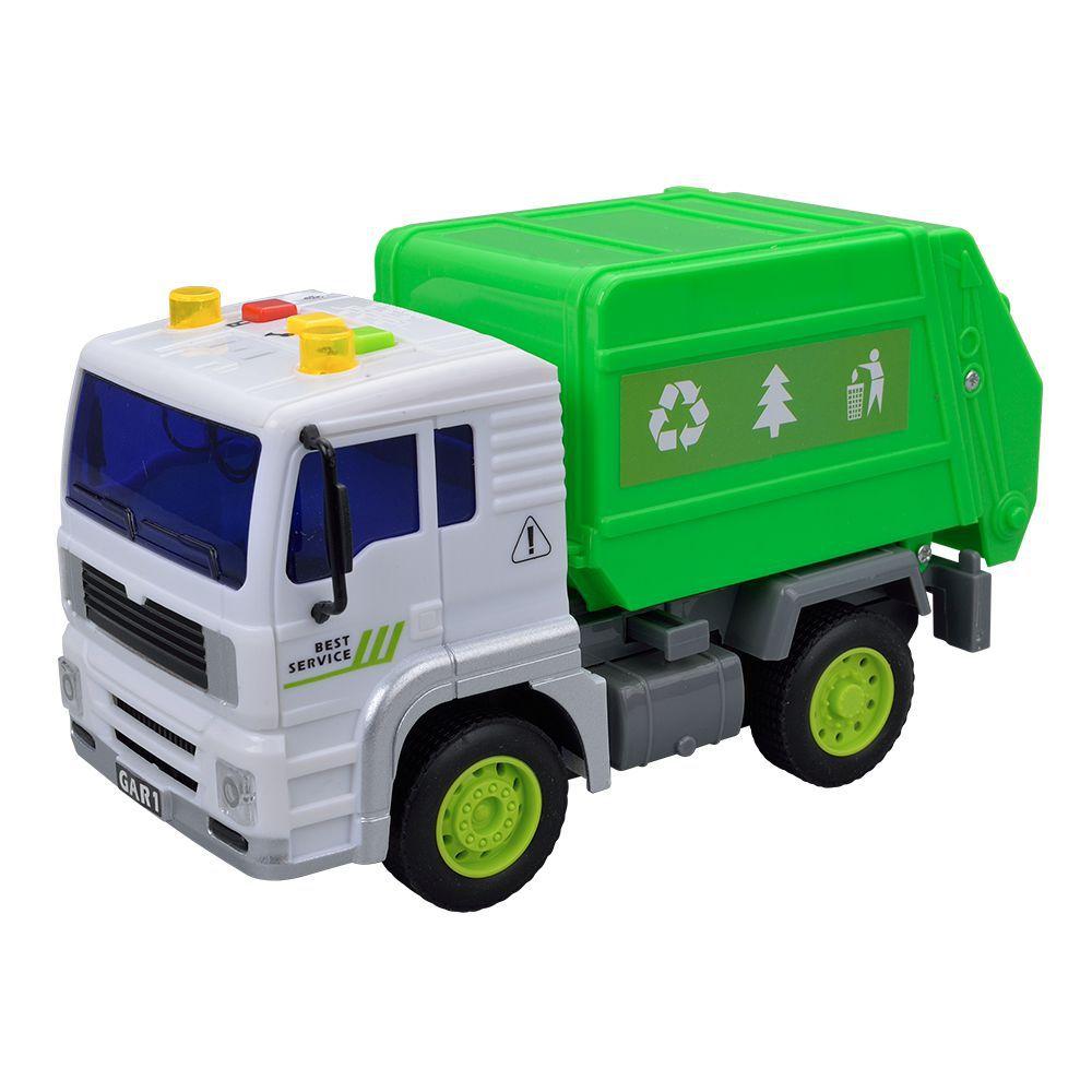 Caminhão Fricção Coleta de Lixo Luz e Som - Dm Toys