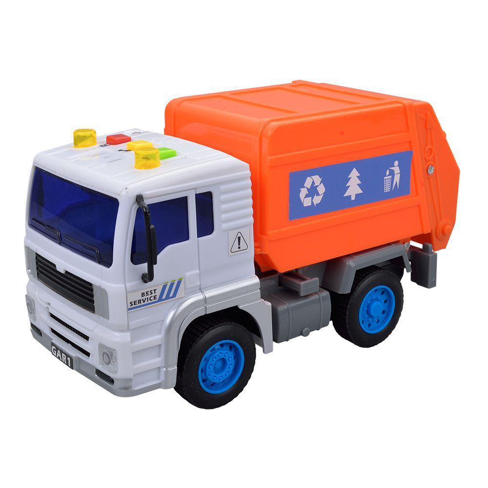 Caminhão Fricção Coleta de Lixo Luz e Som - Dm Toys