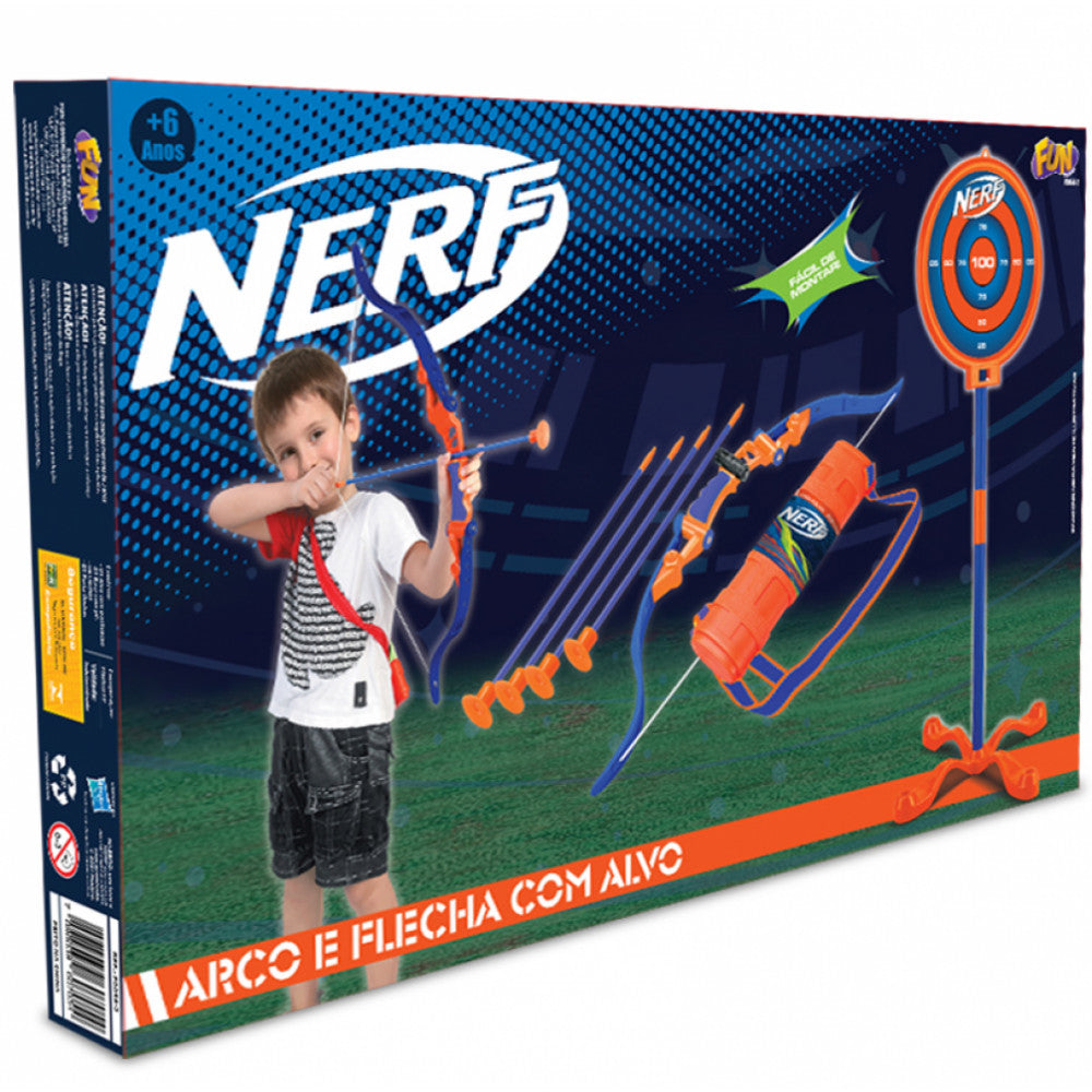 Nerf Arco e Flecha Com Alvo - Fun
