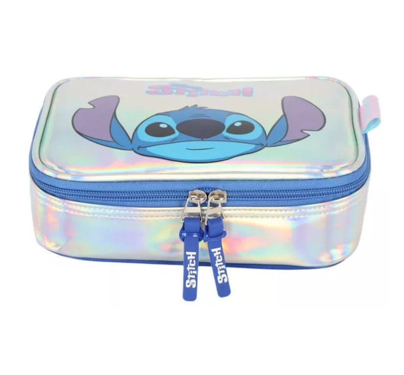 Estojo Box Holográfico Stitch Disney Menina Escolar 100 Pens