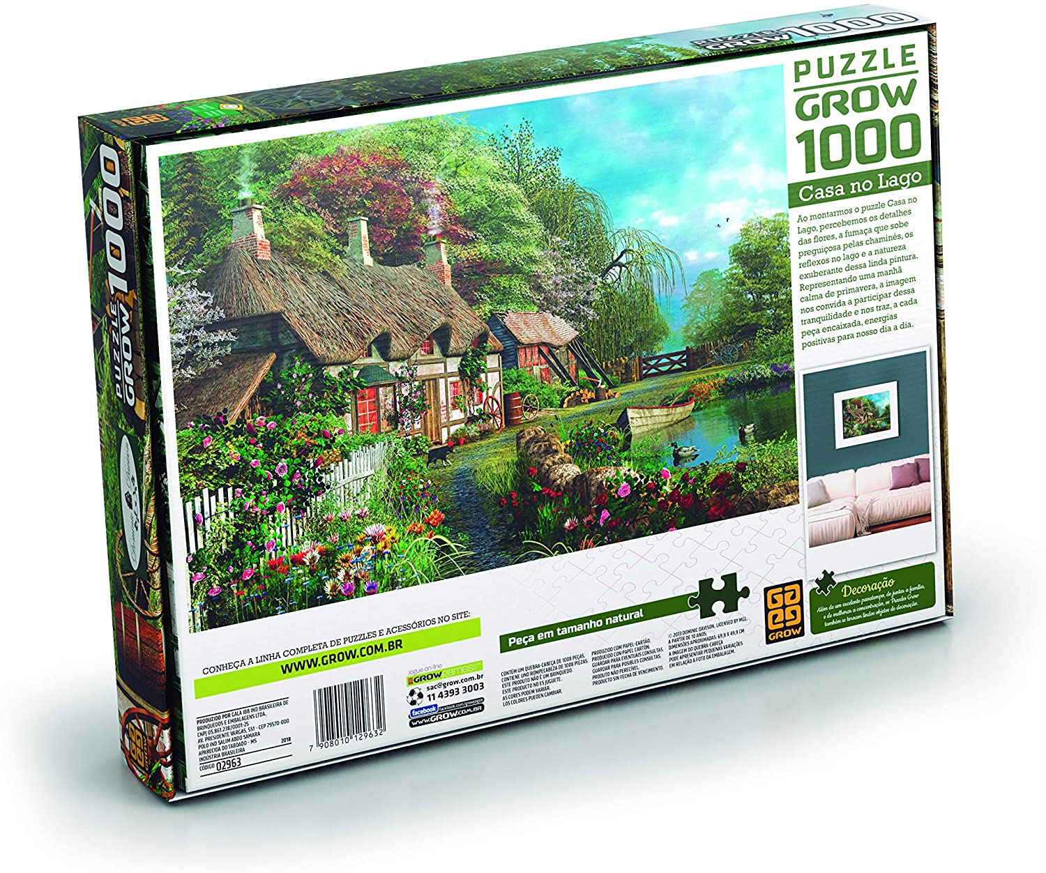 Quebra-Cabeça Puzzle Casa no Lago - 1000 Peças - Grow