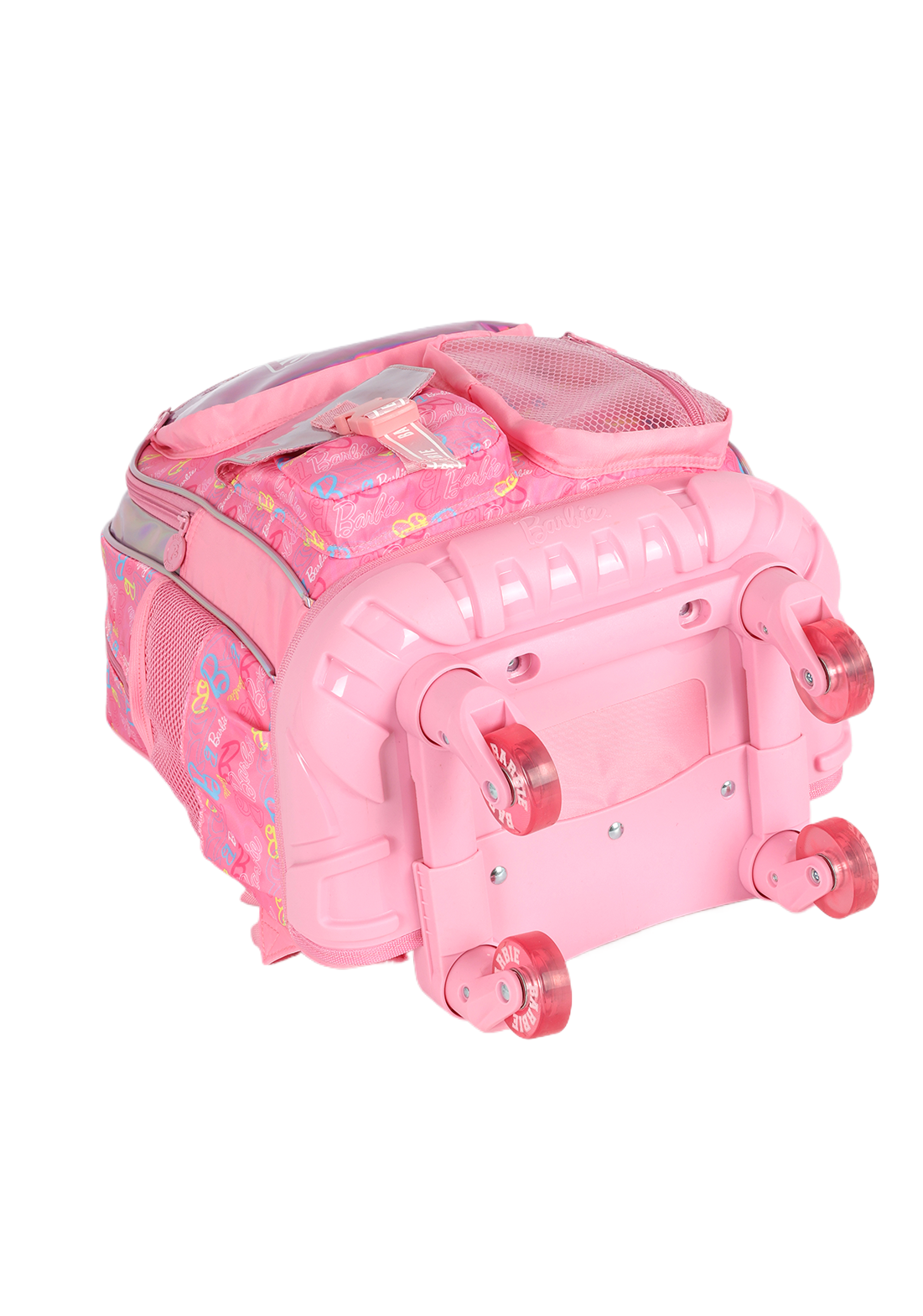 Mochila de Rodinhas G Barbie PINK Holográfica Luxcel | Brilho, Estilo e Rodas de Silicone!