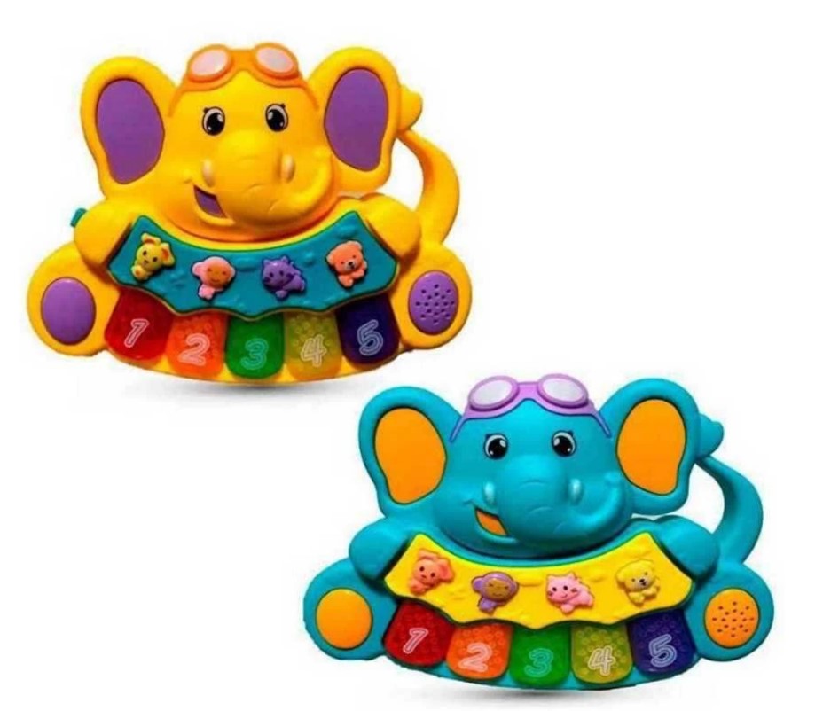 Teclado Infanti Elefante Musical Com Som