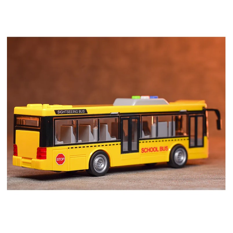 Ônibus Escolar de Fricção 1:16 com Luz e Som e Fricção
