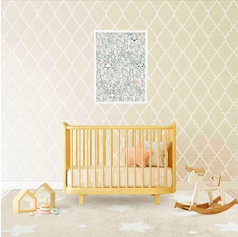 Tapete Sky Bege e Branco Estrelado - Nina & Co.