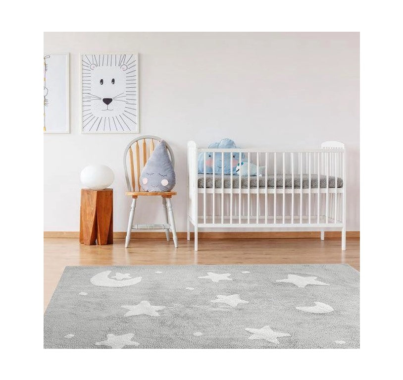 Tapete Sky Cinza E Branco Estrelado - Nina & Co.