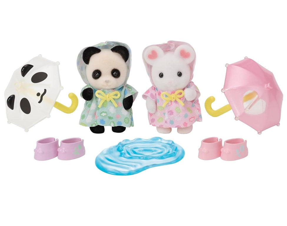 Sylvanian Families Amigos do Jardim da Infância - Caminhando na Chuva