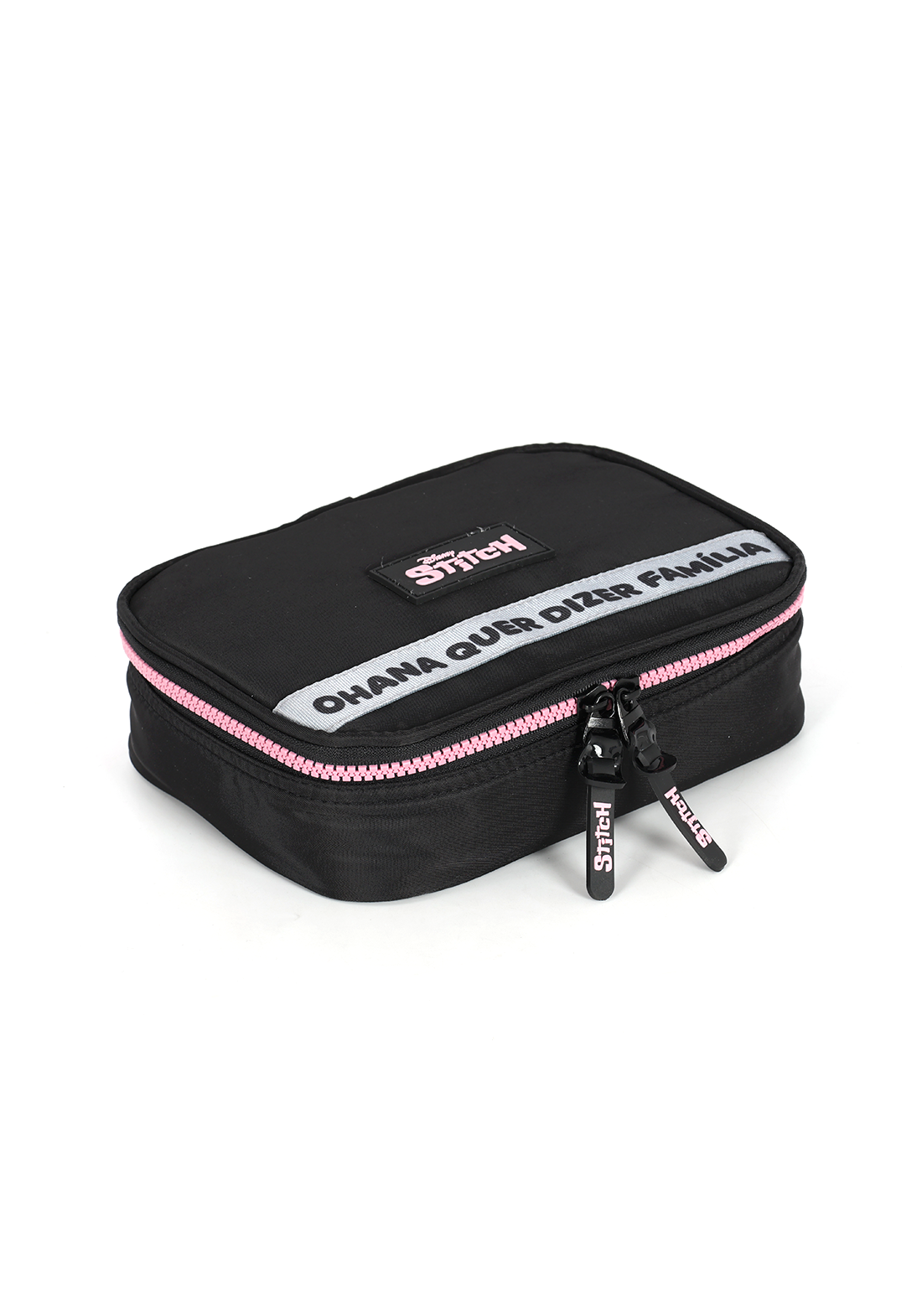 Estojo Box Organizador Stitch Disney Luxcel Preto e Pink Ohana