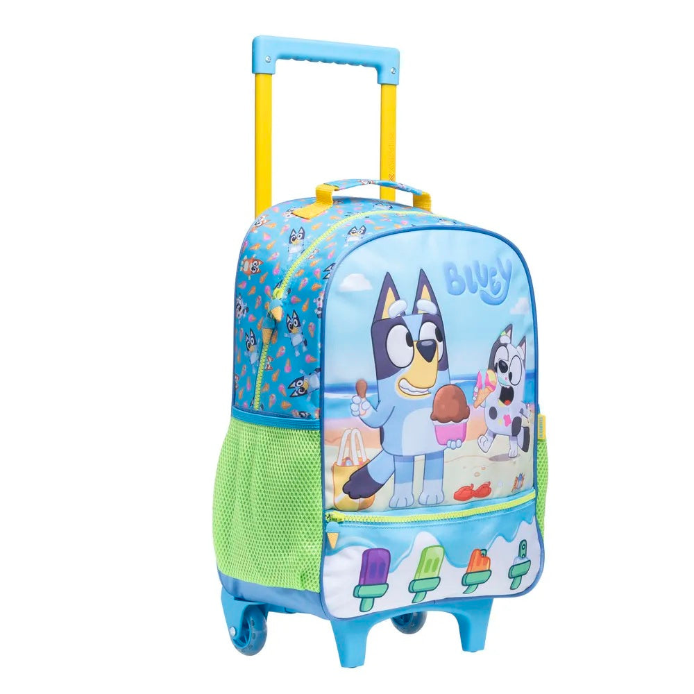 Kit Escolar Bluey 3 em 1: Mochila de Rodinhas + Lancheira Térmica + Estojo Xeryus Original