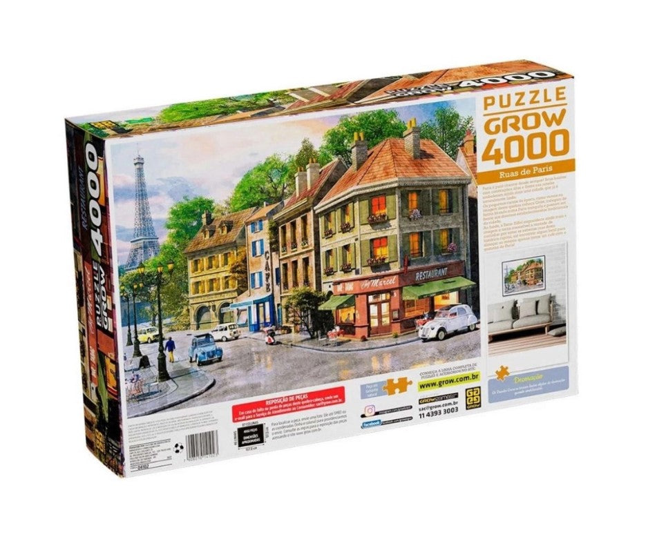 Quebra-Cabeça Puzzle Ruas de Paris 4000 Peças - Grow 4102