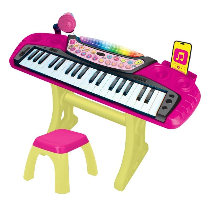 Barbie Teclado Musical Fabuloso com Microfone e Banquinho - Fun