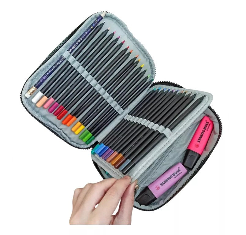 Estojo Box Rebecca Bonbon Juvenil Feminino 36 Pens Escolar