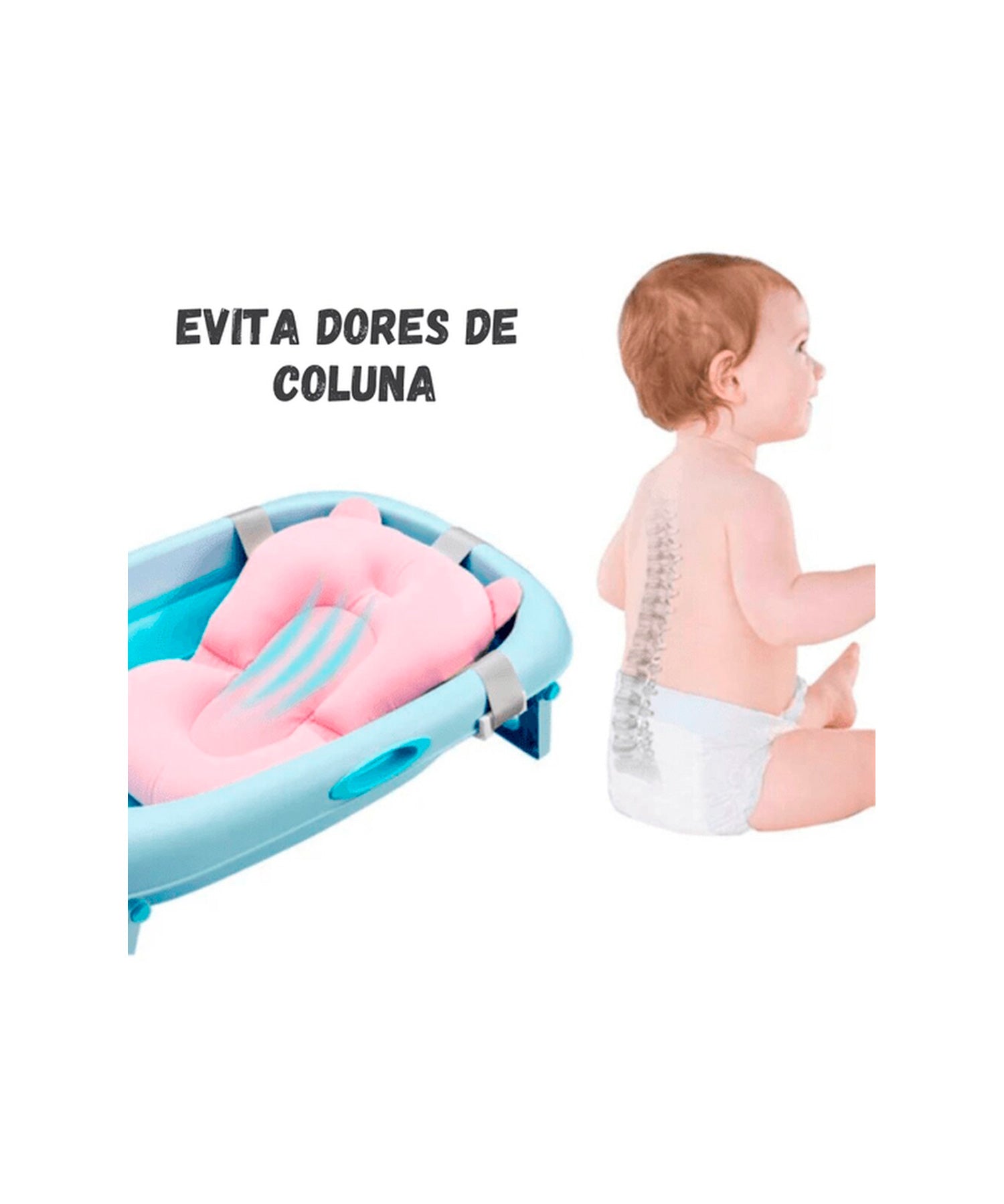 Almofada De Banho Para Bebe Rosa