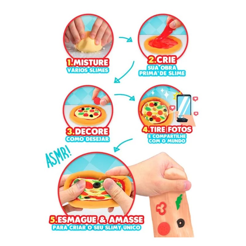 Mini Kit de Slime de Pizza Slimy DIY Street Food Crush - Candide