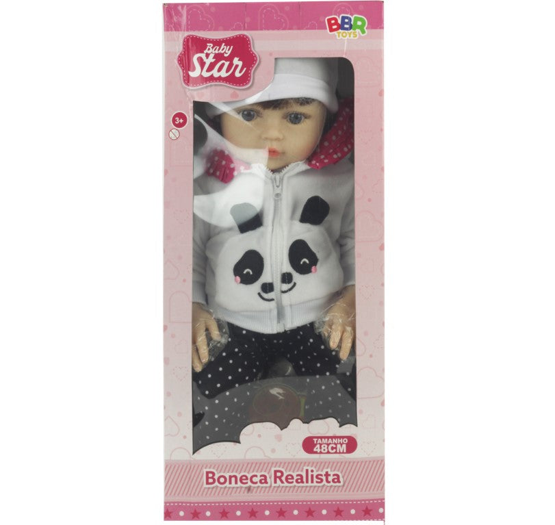 Boneca Bebê Reborn Realista Olhos Azuis com Acessórios Baby Star