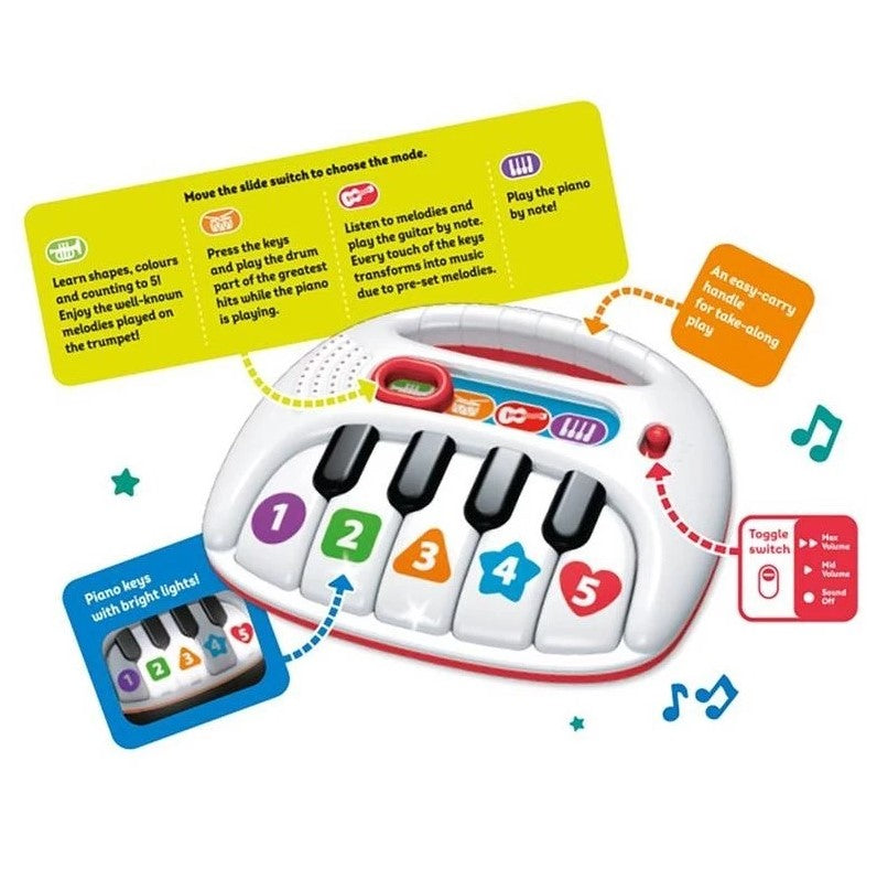 Piano Musical Arco Íris Com Luz E Som - Shiny Toys