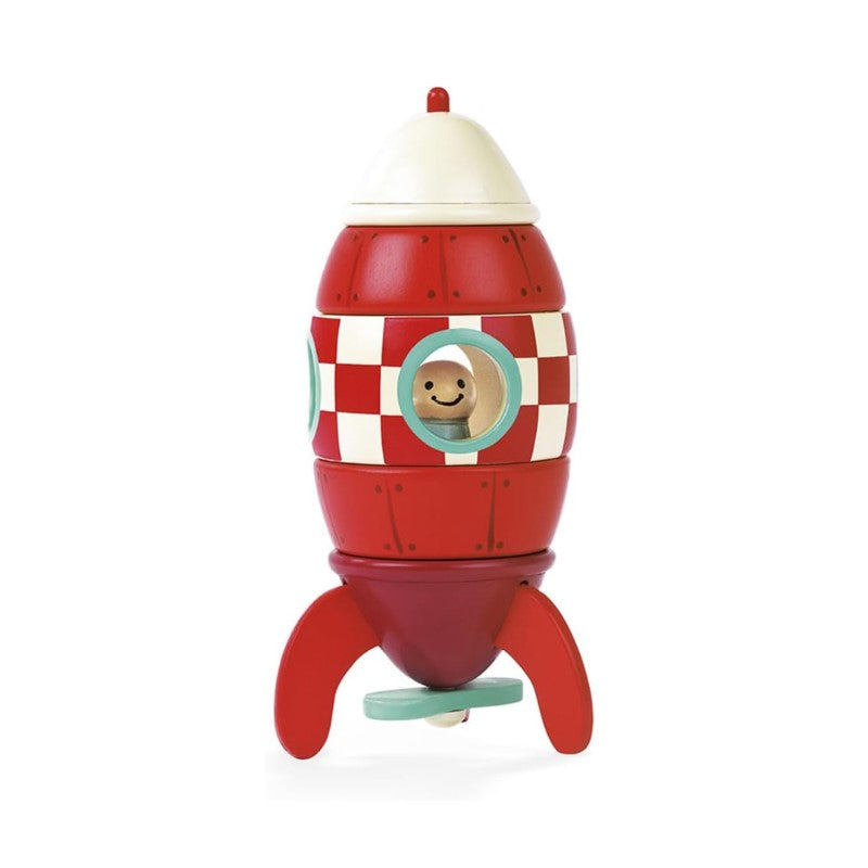 Foguete Magnético Vermelho em Madeira - Maped