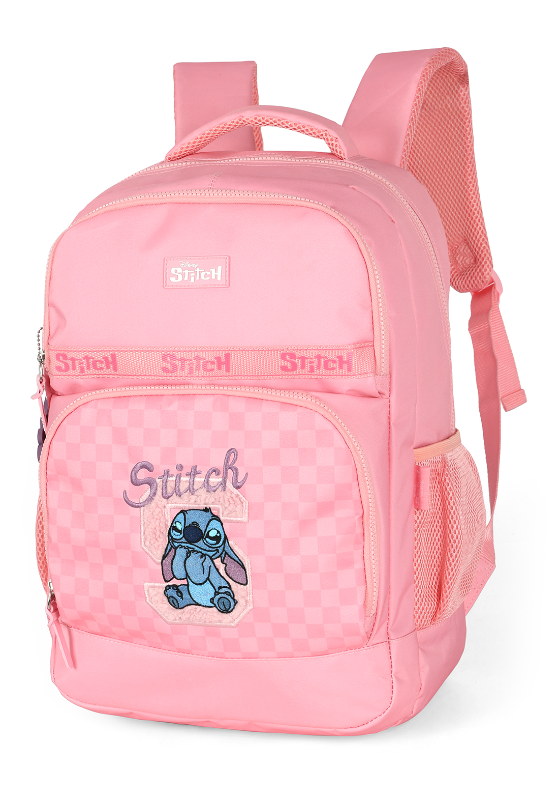 Mochila Stitch Rosa Xadrez – Luxcel Oficial Disney