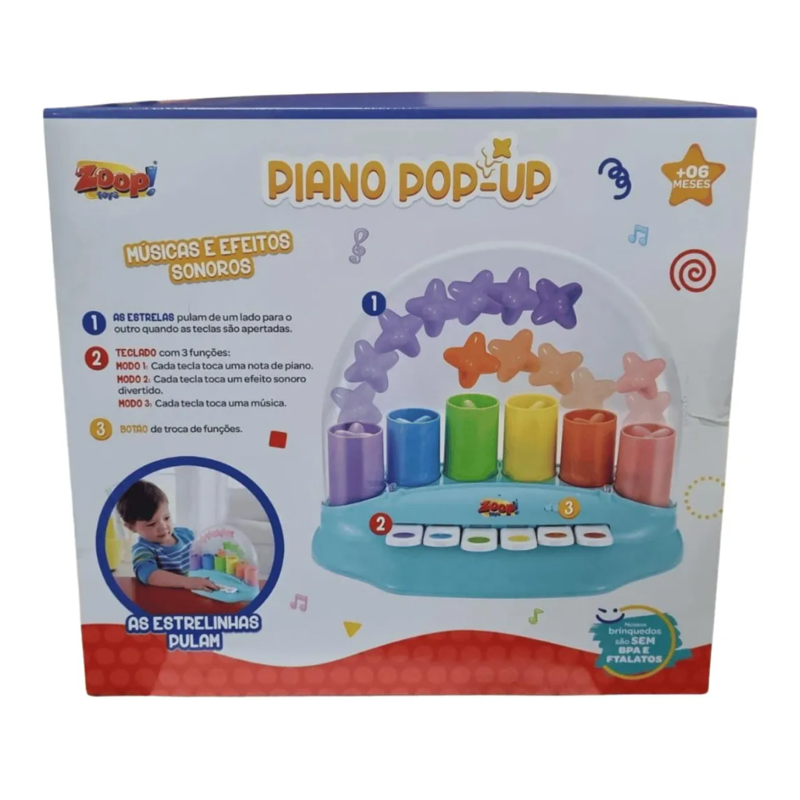 Pianinho Color Pop Up Zoop - Zoop Toys
