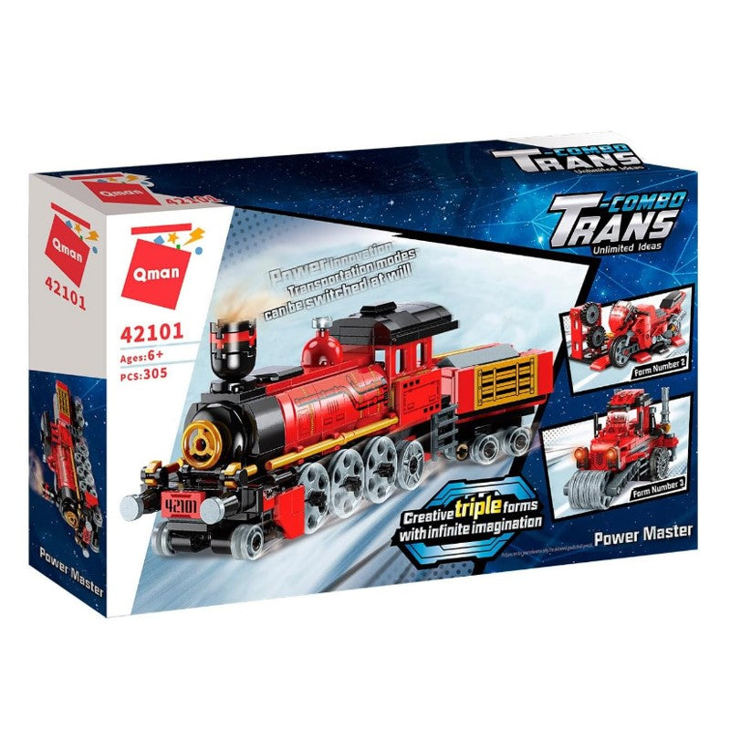 Bloco de Montar Mestre do Poder Transportes 3 em 1 - KEEPPLAY