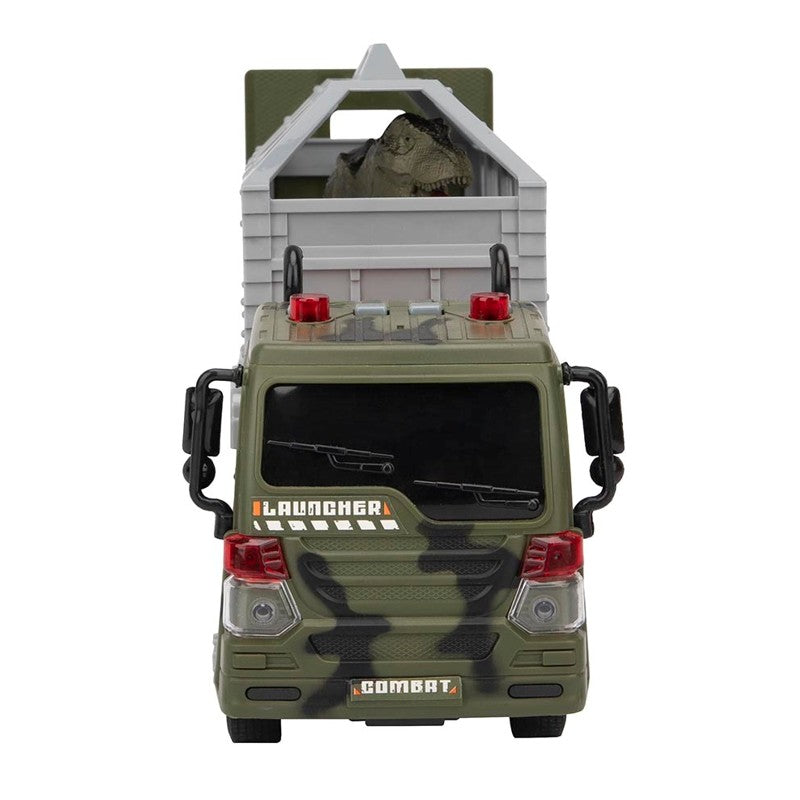 Caminhão Transporte de Dinossauro com Fricção Luz e Som 1:16 - Brink Center
