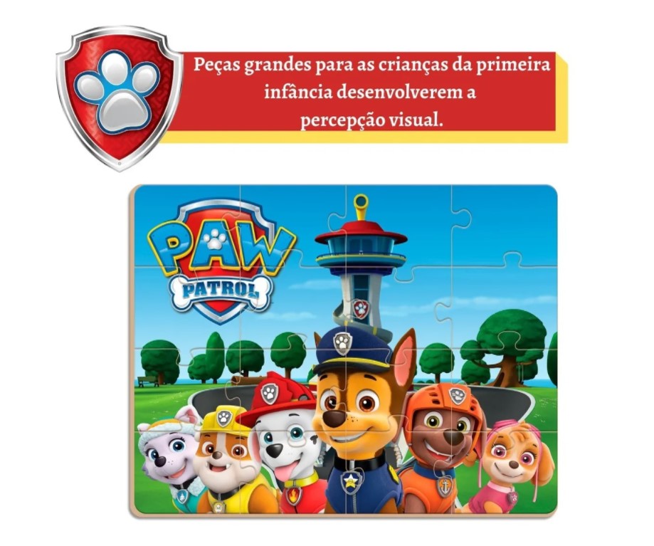 Quebra-Cabeça Patrulha Canina Gigante 16 Pçs- Nig Brinquedos