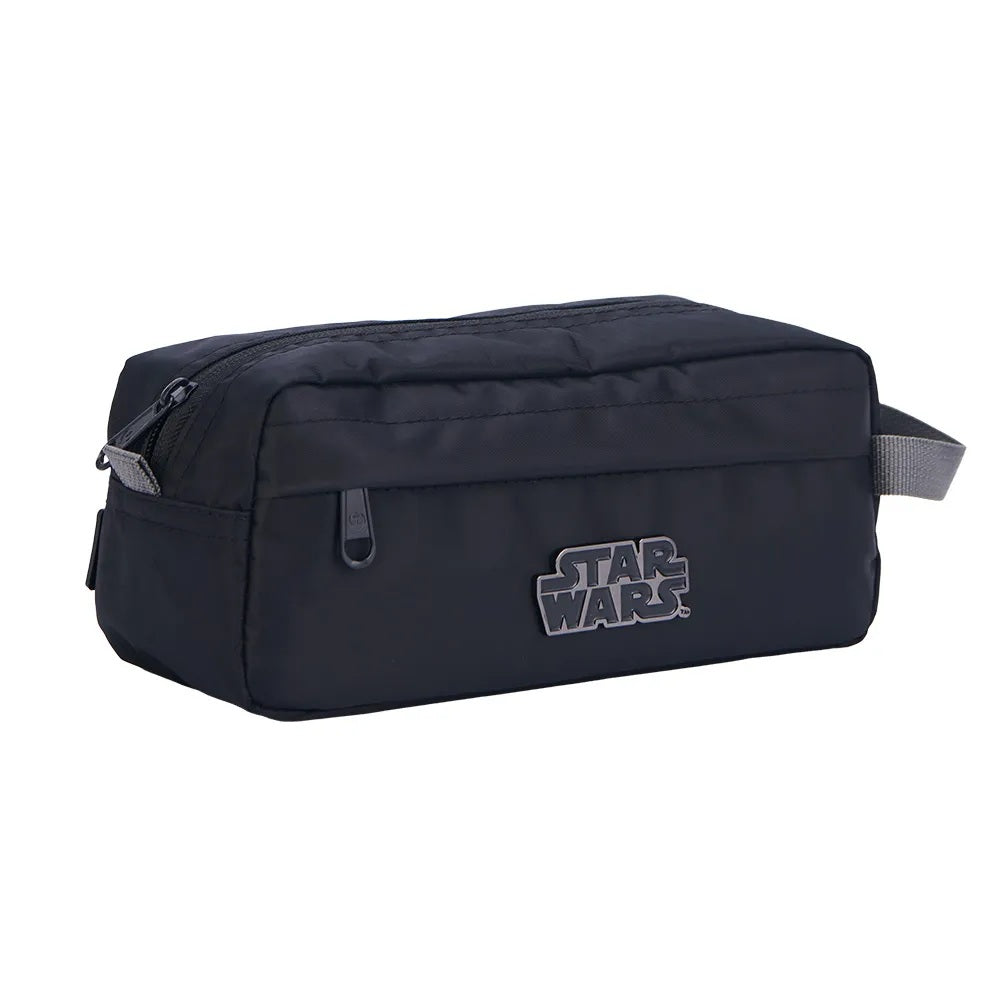 Kit Mochila de Costas G + Estojo Star Wars Xeryus Oficial | Painel Acolchoado Preto | Geek Nerd