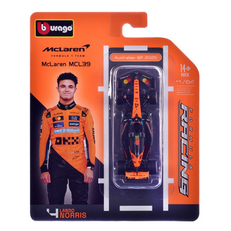 Miniatura F1 1:64 McLaren 2025 MCL39 Lando 4 - Burago