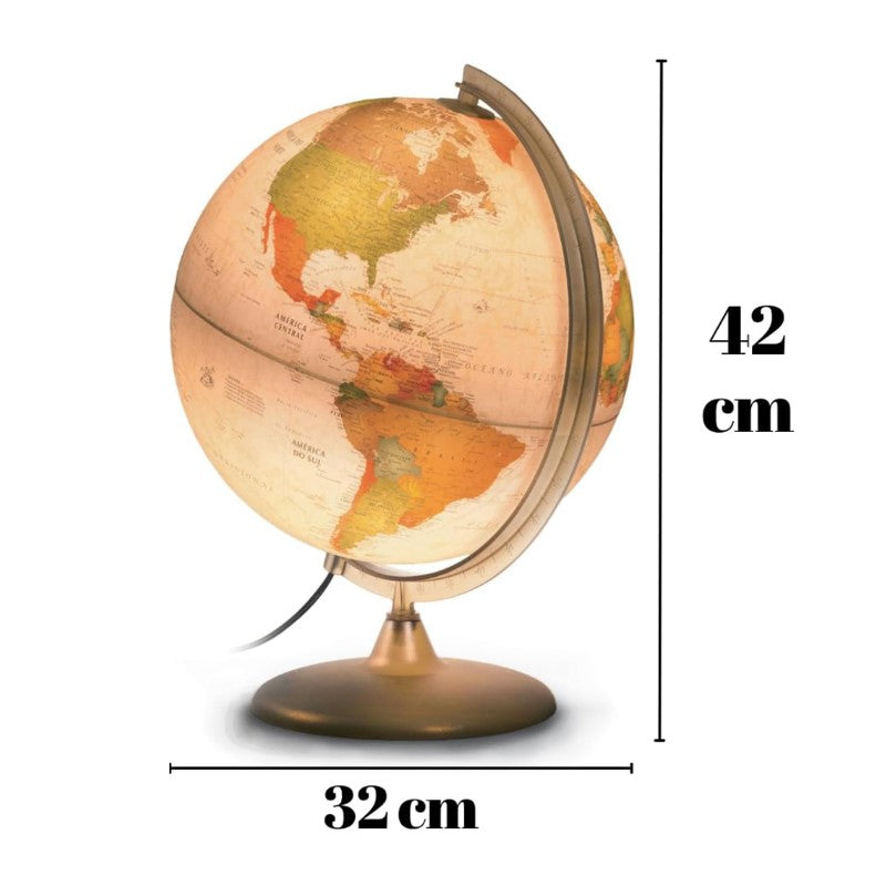 Globo Terrestre 30cm Antigo Discovery Creation com Luz