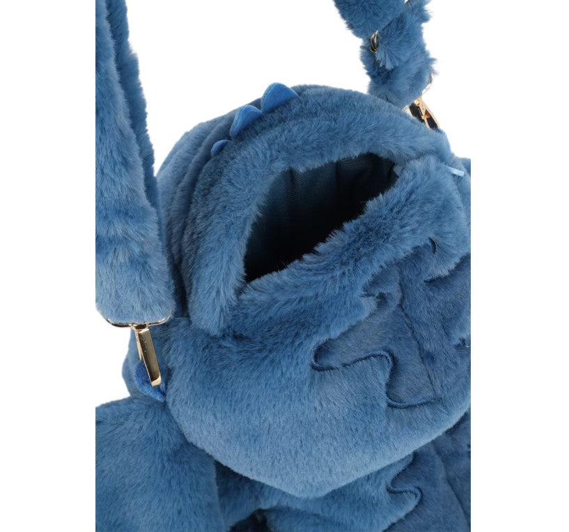 Mini Mochila de Costas 2 em 1 Bolsa Pelúcia Stitch Disney