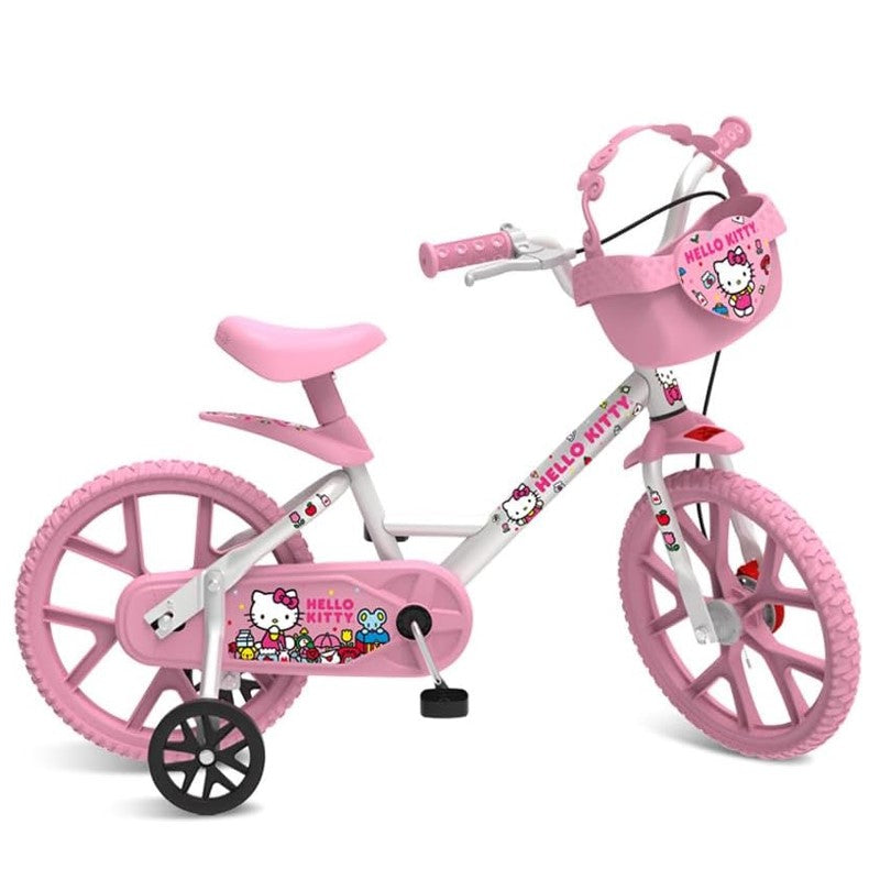 Bicicleta Aro 14 Hello Kitty Rosa - Bandeira