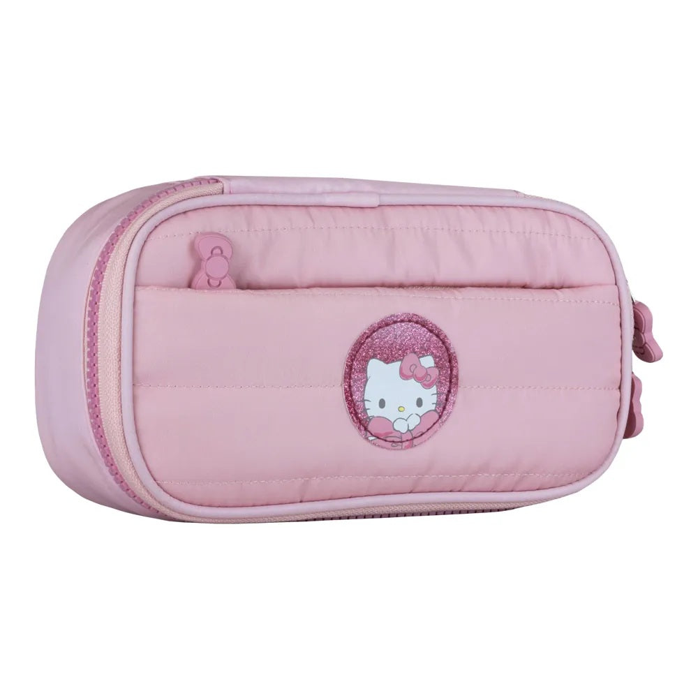Kit Mochila de Costas G + Estojo Hello Kitty Xeryus Oficial | Acolchoado Pink