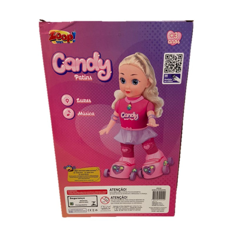 Boneca Candy Patinadora com Luzes E Sons - Zoop