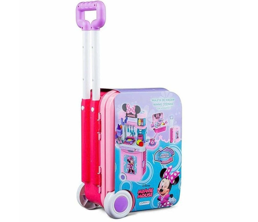 Maleta de Viagem Minnie Cozinha Play Set 3 em 1 - Multikids