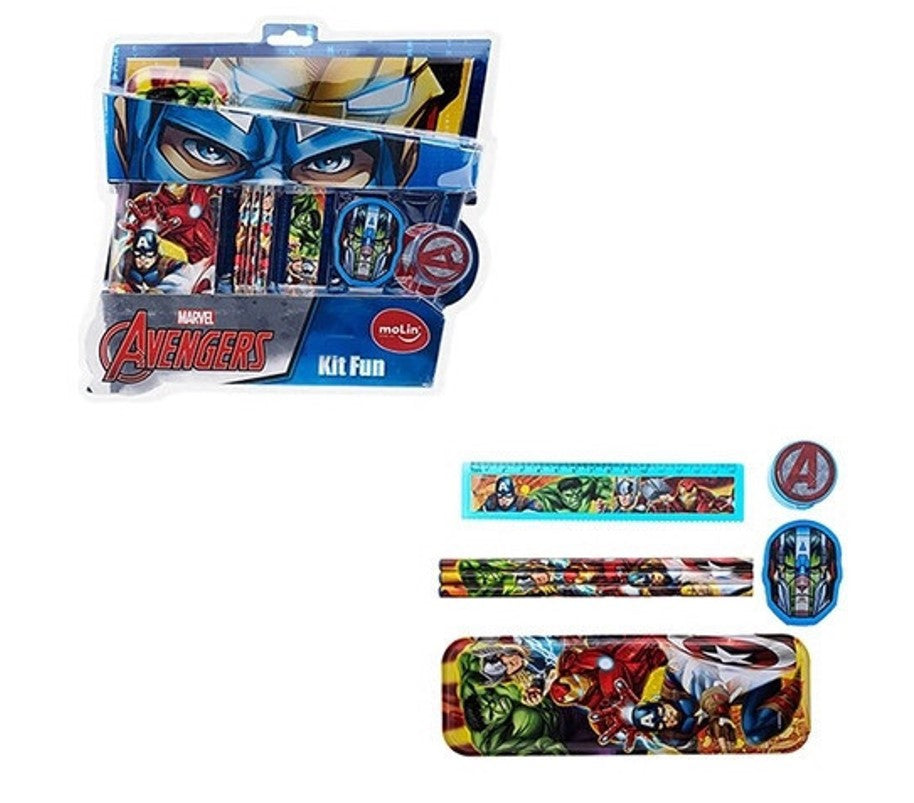 Kit Escolar Avengers Vingadores 7 Peças - Molin