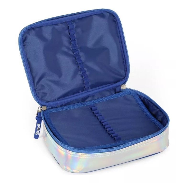 Estojo Box Holográfico Stitch Disney Menina Escolar 100 Pens
