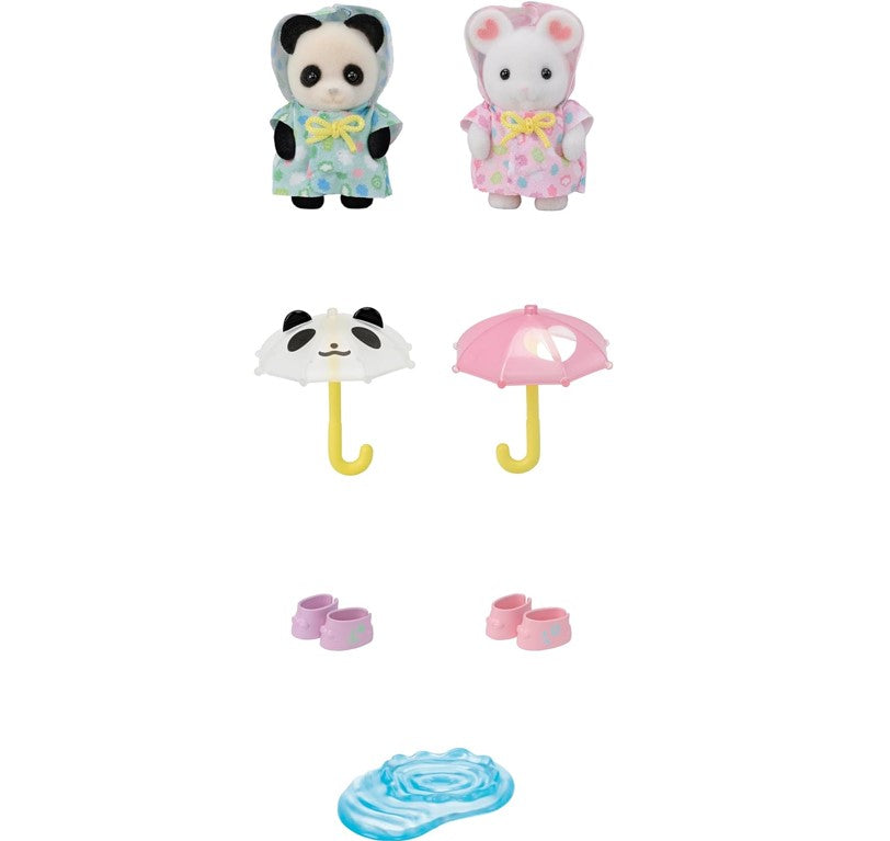 Sylvanian Families Amigos do Jardim da Infância - Caminhando na Chuva