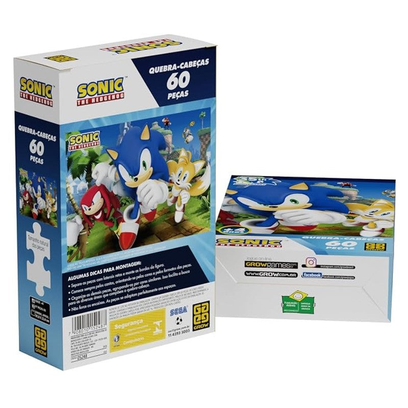 Quebra-Cabeça 60 Peças Sonic - GROW