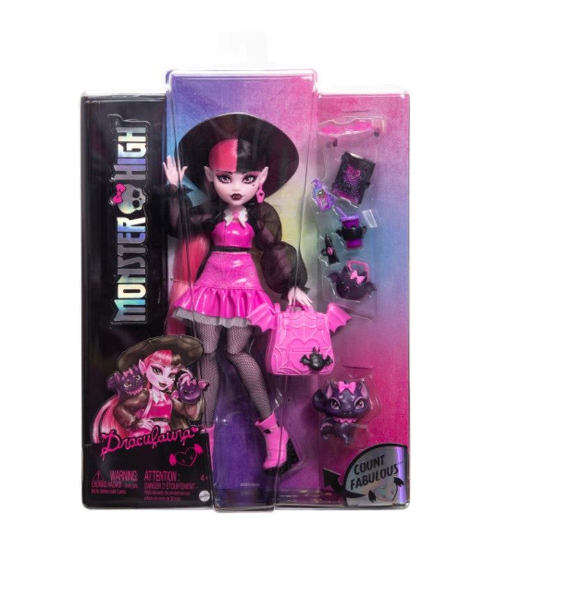 Monster High Draculaura Novo Visual Com Pet - Mattel