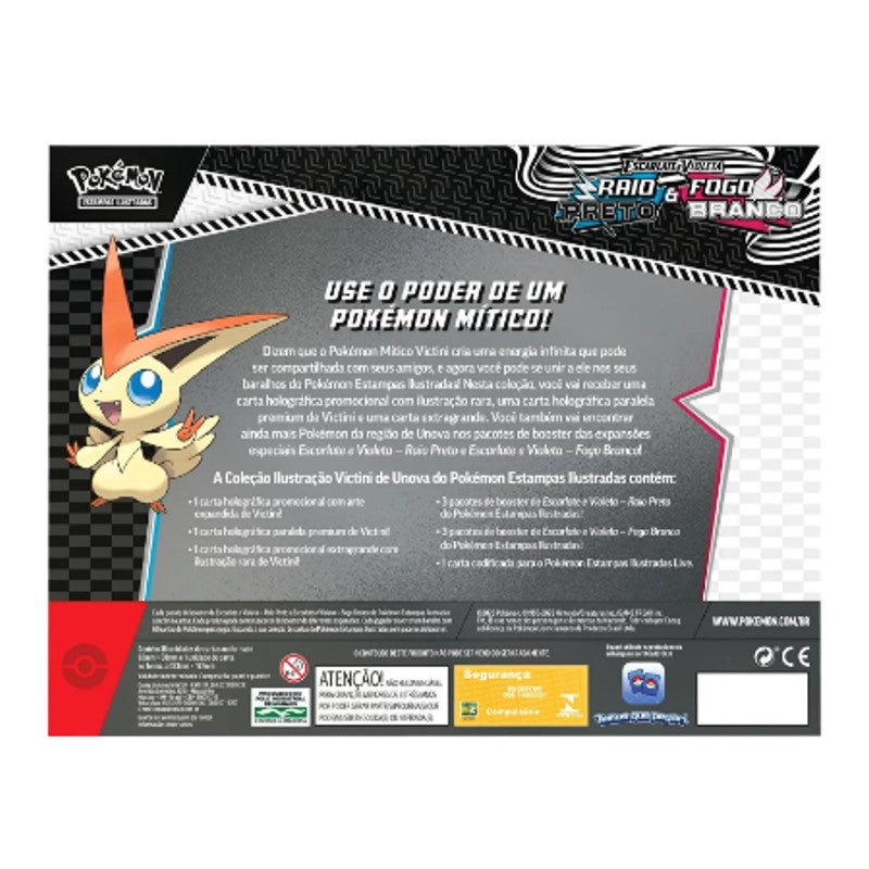 Box Pokemon Victini de Unova Raio Preto e Fogo Branco - Copag