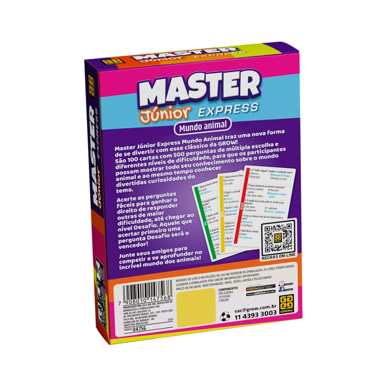 Jogo Master Junior Express Mundo Animal - Grow